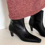 KYLETHOMASW  -  Ins Knee High Boots For Women Genuine Leather High Heels Winter Shoes 2025 Sexy Office Lady Long Booties