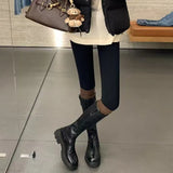 KYLETHOMASW  -  Fashion Womens Shoes Luxury Soft Leather Knight Boots for Woman Exquisite Platform Knee High Boots Designer Shoes Botas Feminina