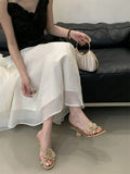 KYLETHOMASW  -  Outdoor Party Fashion Crystal Flower Women Slipper Transparent Sandal Rhinestone Low Heels Mules Slide Shoes Zapatos Mujer