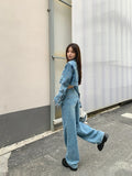 KYLETHOMASW  -  Spring Autumn Vintage Denim Short Jacket Women Long Sleeve Single Breasted Jeans Coat Female Bomber Streetwear Jackets Outerwear