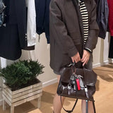 KYLETHOMASW  -  Fashion PU Leather Jk Student Backpacks Vintage 2025 New Large Capacity Commuter Purses Women Totes  Moda Preppy Style Bags