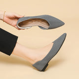 KYLETHOMASW  -  New Women D'orsay Flats Shoes Stretch Soft Ballerinas Loafers Femmes Pointed Toe Slip On Moccasines Fly Weaving Princess Ballets