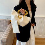 KYLETHOMASW  -  French Retro Oil Wax Pu Handbag Women Heart Shaped Golden Metal Handle Soft Ruched Large Tote Bag Versatile Daily Shoulder Bag
