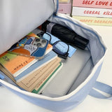 KYLETHOMASW  -  Women Students Contrast Color Patchwork Schoolbags Casual All Match Letter Printing Backpack Fashion Y2k Aesthetic Ins Backpacks