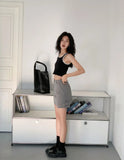 KYLETHOMASW  -  Women's High Waist Cargo A-Line Mini Skirt with Drawstring Casual Slim Skirt