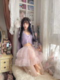 KYLTHOMASW  -  Princess sweet lolita Thin wisteria fake two-piece alpaca wool slimming knit cardigan