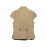 KYLETHOMASW  -  New Temperament Turn Down Collar Women Vest Harajuku Punk Double Breasted Summer High Street Camis Y2k Slim Fit Casual Clothes