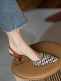 KYLETHOMASW  -  Pointed Toe Women's Sandals Elegant Slippers High Heels Shoes 2025 Summer Sexy Brand Slingback Shoes Dres Pumps Mujer De Slides