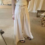 KYLETHOMASW  -  Solid Spring Summer Women Pants Thin Vintage Y2k Versatile Wide Leg Trousers Korean Fashion High Waist Pantalones De Mujer