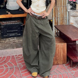 KYLETHOMASW  -  Streetwear Baggy Pants Women Vintage Low Waist Loose Wide Leg Trousers Oversized Cargo Pants All-match Y2K Bottom Autumn