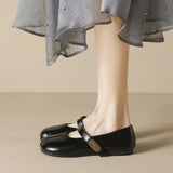 KYLETHOMASW  -  Retro Belt Strap Mary Janes Woman Lolita Flats Shoes Square Toe Cozy Slip On Loafers Female Solid Pu Leather Mocasines De Mujer