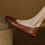 KYLETHOMASW  -  Comfort Walking Shoes Women Ballet Flats Handmade Soft Leather Mary Jane Flat Bottom Shoes Retro Casual Daily Loafers Footwear