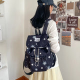KYLETHOMASW  -  Women Small Nylon Cartoon Print Drawstring Backpack Casual Cute Flap Daypack for School & Daily Use New Trend Backpacks