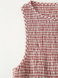 KYLETHOMASW  -  Summer Women O Neck Sleeveless Fit And Flare Long Plaid Dresses Casual Maxi Vestidos