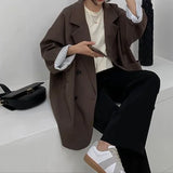 KYLETHOMASW  -  Laid-back Korean Style plus Size Women's Suit Jacket Casual Elegant Spring Autumn Long Fashionable Fibre Blend Fabric