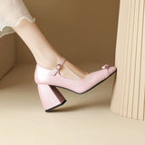 KYLETHOMASW  -  Shoes High Heels Pointed Toe Sandals Ladies Shallow Mouth Latest Spikes Black African Beige Spring Big Block Block Heels Fo