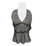 KYLETHOMASW  -  Vintage V-neck See-through Waistcoat Polka Dot Y2k Top Halter Fold Vest Woman Tanks Korean Fashion Ropa De Mujer