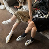 KYLETHOMASW  -  Women Shoes Soft Sole Comfortable Hollow White Shoes with Velcro Lightweight Mary Jane Flats Comfortable Loafers Shoes Fashion