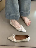 KYLETHOMASW  -  Ballerina Satin Women's Flat Shoes Comfort Non-slip Pointed Toe Ladies Loafers Flats Elegant Bowknot Women's Single Shoes