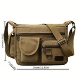 KYLETHOMASW  -  Men High Grade Crossbody Bag Dual Pocket Canvas Shoulder Bag Lightweight Travel Backpack Casual Daily Sling Bag