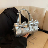 KYLETHOMASW  -  Niche Bow Bag Female 2025 New One-shoulder Underarm Bag All-match Slung Portable Cylinder Design Handbag Women