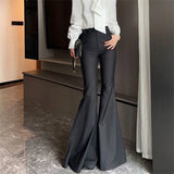 KYLETHOMASW  -  Spring New Elegant Women's Bell-Bottom Trousers Fashion Y2k High Street Pants Office Lady Sexy High Waist Slim Flared Pants 509P