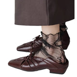 KYLETHOMASW  -  Women Pleated Hollow Mary Jane Style Shoes with Bow Design Flat Shoes Square Toe Casual Comfortable Outdoors Women Shoes Fashion