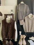KYLETHOMASW  -  Sweet Winter Korean Sleeveless Flower Print Loose High Strecth All Match Pullover Vests