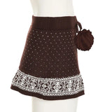 KYLETHOMASW  -  Mini Skirts Women Floral Printed Bandage Slim Stretch Autumn Winter Sexy Knitted Skirt Y2k Grunge Streetwear Ladies