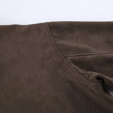 KYLETHOMASW  -  Fashion Lapel Collar Zipper Jacket Women's Casual Solid Suede Full Sleeve Coat 2025 Lady Autumn Chic High Street Outwear