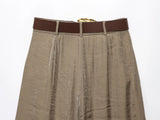 KYLETHOMASW  -  Minimalist Gold Satin Wide Leg Pants Women's French Office Ladies Lazy High Waist Loose Pants Trousers Women