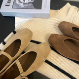 KYLETHOMASW  -  Spring High Quality Round Toe Woman Flats Heels Shoes Comfortable Buckle Strap Casual Zapatos De Mujer