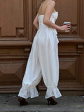 KYLETHOMASW  -  Fashion Aesthetic Women's Spring Summer Lantern Pants Kawaii Lace Patchwork Leg Cuff Loose Wide Leg Trousers Streetwear