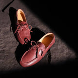 KYLETHOMASW  -  New Leather Flats Shoes Women's Loafers Round toe Vintage Suede Leather Ladies Casual British Style Flat Single Shoes