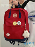 KYLETHOMASW  -  Schoolbag Female High School Students Retro Contrast College Style School Junior Students Casaul Laptop Backpack Girls