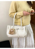 KYLETHOMASW  -  Korean Style Minimalist Solid Color Single Shoulder Crossbody Bag Women Large Capacity Fashionable Texture Handheld Tote Bag...