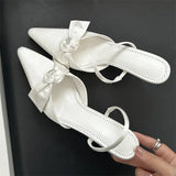 KYLETHOMASW  -  Design Style Butterfly-knot Thin High Heels Women Pumps Fashion Pointed Toe Banquet Wedding Female Shoes