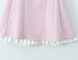 KYLETHOMASW  -  Sexy Spaghetti Straps Black Pink Mini Dress Women Pleated Hem Patchwork A-line Slim Summer Dresses Party Robe