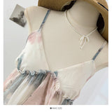 KYLETHOMASW  -  Vacation Spicy Girl Pure Desire Style Floral Camisole Vest Women Summer 2025 Ruffled Edges Loose Age Reducing Top