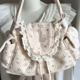 KYLETHOMASW  -  Japanese Sweet Flower Printing Women's Handbags Fashion Y2k Aesthetic Chic Shoulder Bags All Match Office Lady Underarm Bag