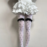 KYLETHOMASW  - Millennium Hot Girl Y2K Polka Dot Lace Stockings Trendy Retro Subculture Sun Protection Pantyhose Summer Women Ins Velvet