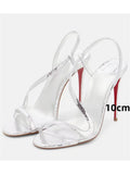 KYLETHOMASW  -  Summer New Multi Color Serpentine Straw Stiletto Sandals Sexy Party Fashion Show 35-43 Large Women's Sandals