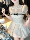 KYLETHOMASW  -  Summer Kawaii New Two Piece Set Women Chiffon Blouse+sleeveless Strap Dress Female Casual Lolita Japanese Princess Suit