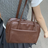 KYLETHOMASW  -  Pu Leather Office Lady Vintage Purses and Handbags Y2k Women All Match Fashion Shoulder Bags Casual Korean Elegant Underarm Bag
