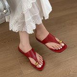 KYLETHOMASW  -  Luxury Summer Beach Female Slides Ladies Flats Slippers Shoes Fashion Metal Women Flats Slippers Shoes Sandals Flip flops