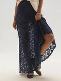 KYLETHOMASW  -  Women Skirt High Waist Lace Hollow Jacquard Asymmetric Long Skirt Downtown Leisure Outing Casual Fashion Summer New
