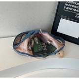 KYLETHOMASW  -  Korean Casual Stripesd Canvas Bag for Women 2025 New Large-Capacity Shoulder Tote Bag Double-Sided Commuter Armpit Bag