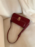 KIylethomasw Vintage Elegant Red Shoulder Bag For Women High Street Luxury Designer Handbag Female Retro Purse Underarm Bag Y2k