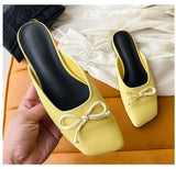 KYLETHOMASW  -  Baotou Half Slippers Women's Summer Outerwear Super Fire Half Top Satin Mill Shoes Thailand Beach Cool Slippers Lazy Shoes