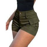 KYLETHOMASW  -  Womens Casual High Waist Button Front Street Style Cargo Shorts With Pockets For Summer